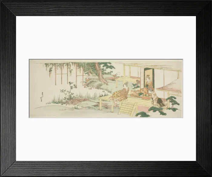 Framed Print : Admiring wisteria, Japan, c. 1801 / 07. Creator: Hokusai Framed Print : Admiring wisteria, Japan, c. 1801 / 07. Creator: Hokusai