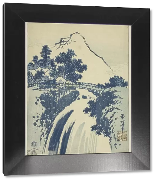Landscape with waterfall, from an untitled series of chuban prints, Japan, c. 1831