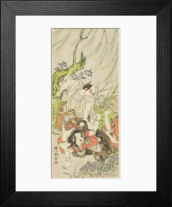 Framed Print : The Actors Matsumoto Koshiro II as Yoemon and Yoshizawa Sakinosuke III as Kasane... Japan, c. 1771. Creator: Shunsho Framed Print : The Actors Matsumoto Koshiro II as Yoemon and Yoshizawa Sakinosuke III as Kasane... Japan, c. 1771. Creator: Shunsho