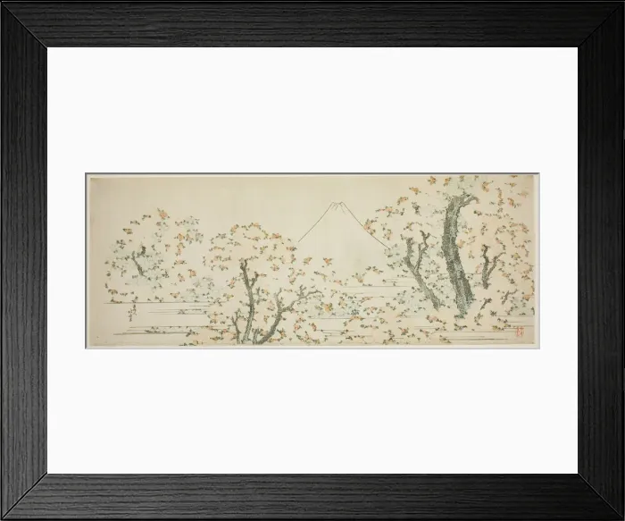 Framed Print : Mount Fuji with Cherry Trees in Bloom, Japan, c. 1801 / 05. Creator: Hokusai Framed Print : Mount Fuji with Cherry Trees in Bloom, Japan, c. 1801 / 05. Creator: Hokusai