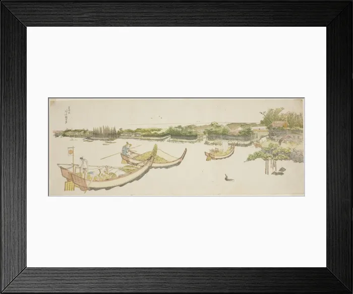 Framed Print : Boats transporting rice on the Sumida River, Japan, c. 1800 / 05. Creator: Hokusai Framed Print : Boats transporting rice on the Sumida River, Japan, c. 1800 / 05. Creator: Hokusai