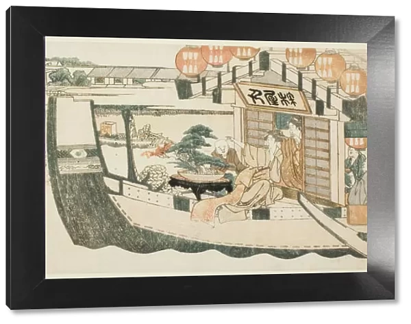Boating parties on the Sumida River, Japan, c. 1808  /  12. Creator: Hokusai