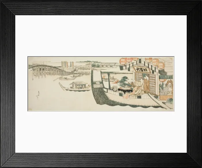 Framed Print : Boating parties on the Sumida River, Japan, c. 1808 / 12. Creator: Hokusai Framed Print : Boating parties on the Sumida River, Japan, c. 1808 / 12. Creator: Hokusai