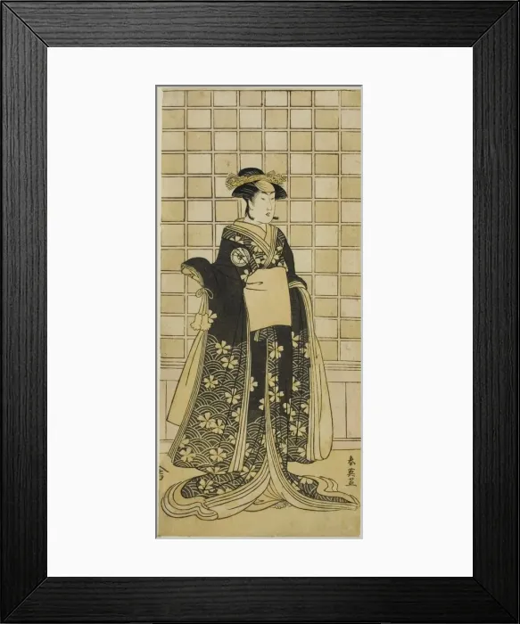 Framed Print : The Actor Iwai Kiyotaro II as Lady Itohagi (?) in the Play Genji Saiko Kogane... c. 1788 Framed Print : The Actor Iwai Kiyotaro II as Lady Itohagi (?) in the Play Genji Saiko Kogane... c. 1788
