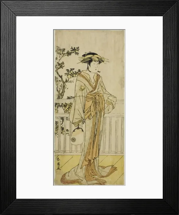 Framed Print : The Actor Iwai Hanshiro IV as Okumi of the Mieido Fan Shop (?) in the Play Sanjuk-koku Framed Print : The Actor Iwai Hanshiro IV as Okumi of the Mieido Fan Shop (?) in the Play Sanjuk-koku