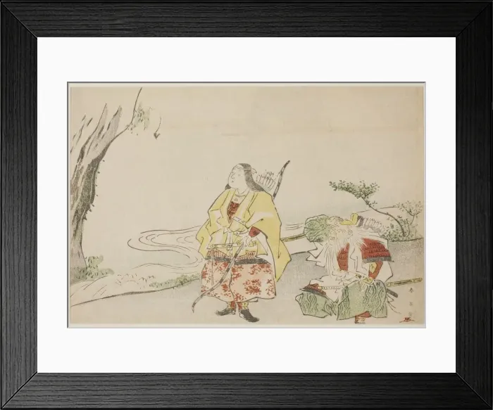 Framed Print : Empress Jingu (left), and Her Minister Takenouchi no Sukune (right), late 1780s Framed Print : Empress Jingu (left), and Her Minister Takenouchi no Sukune (right), late 1780s