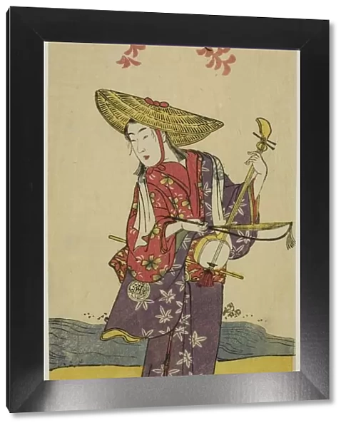 The Actor Sawamura Tamagashira as a Strolling Musician in the Play Dai Danna... c. 1790