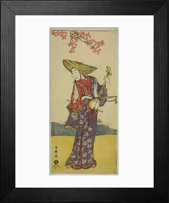 Framed Print : The Actor Sawamura Tamagashira as a Strolling Musician in the Play Dai Danna... c. 1790 Framed Print : The Actor Sawamura Tamagashira as a Strolling Musician in the Play Dai Danna... c. 1790