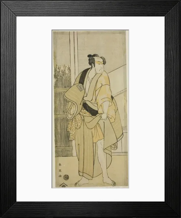 Framed Print : The Actor Ichikawa Monnosuke II as Hiranoya Tokubei (?) in the Play Waka Murasak... c. 1792. Creator: Katsukawa Shun'ei Framed Print : The Actor Ichikawa Monnosuke II as Hiranoya Tokubei (?) in the Play Waka Murasak... c. 1792. Creator: Katsukawa Shun'ei