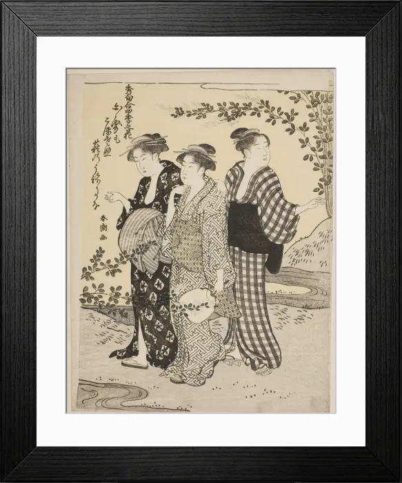Framed Print : Bush Clovers in Summer, from the series Choicest Odes Upon Flowers of the Four Framed Print : Bush Clovers in Summer, from the series Choicest Odes Upon Flowers of the Four