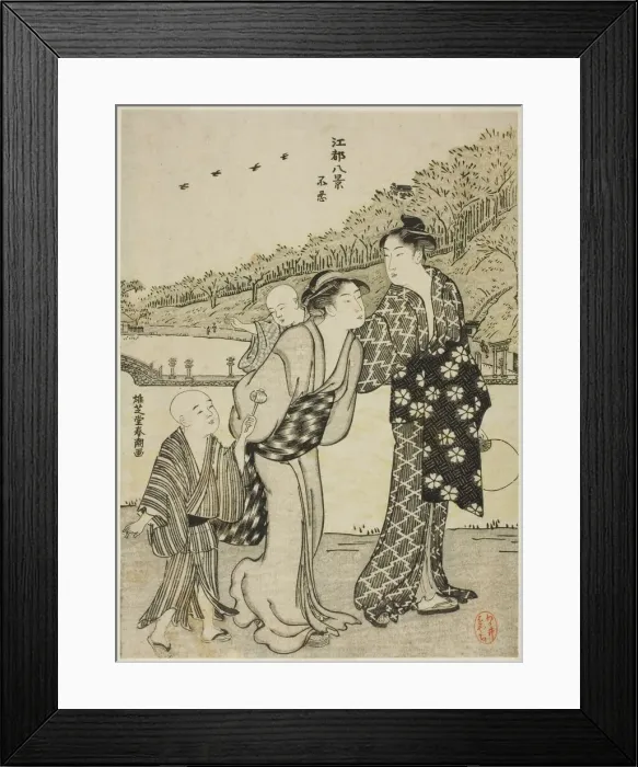 Framed Print : Shinobazu Pond, from the series Eight Views of Edo (Koto hakkei), c Framed Print : Shinobazu Pond, from the series Eight Views of Edo (Koto hakkei), c