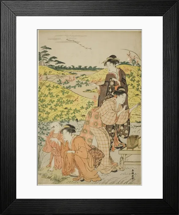 Framed Print : A Picnic Party, c. 1785  /  95. Creator: Katsukawa Shuncho