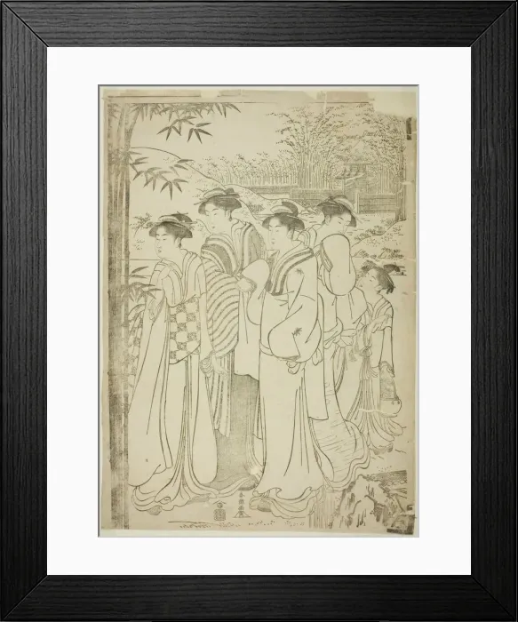 Framed Print : Parody of the Seven Sages of the Bamboo Grove, c. 1780 / 1801. Creator: Katsukawa Shuncho Framed Print : Parody of the Seven Sages of the Bamboo Grove, c. 1780 / 1801. Creator: Katsukawa Shuncho
