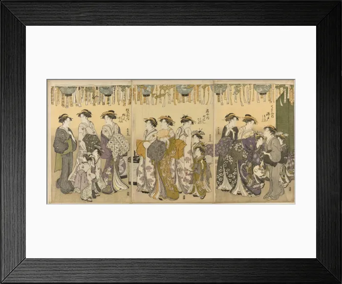 Framed Print : Courtesans and Their Attendants Parading under Lanterns, c. 1780 / 1801 Framed Print : Courtesans and Their Attendants Parading under Lanterns, c. 1780 / 1801