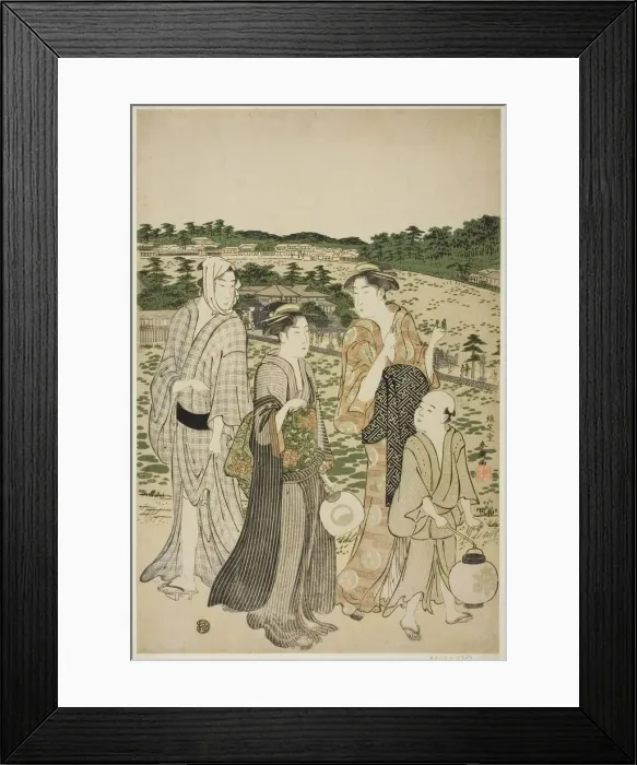 Framed Print : Benten Shrine in Shinobazu Pond, late 1780s. Creator: Katsukawa Shuncho Framed Print : Benten Shrine in Shinobazu Pond, late 1780s. Creator: Katsukawa Shuncho