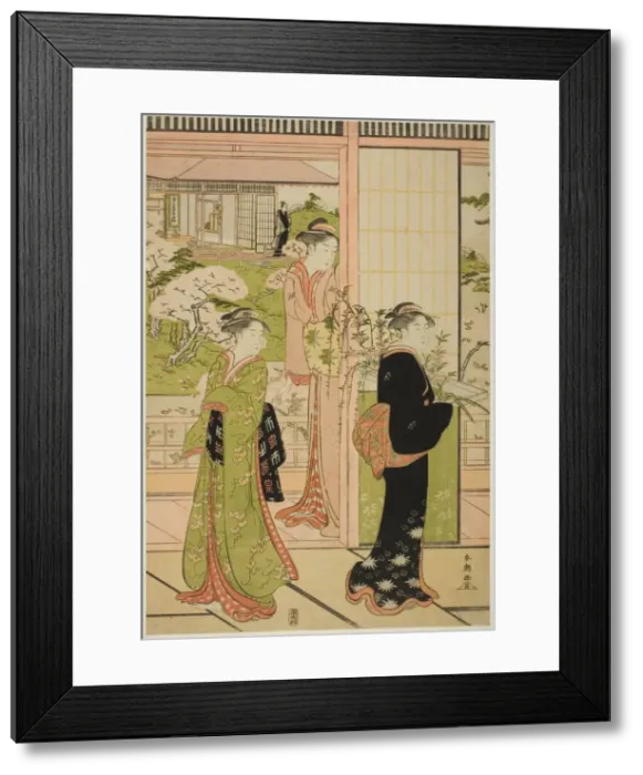 Framed Print : Scene from the Play Imoseyama, late 1780s. Creator: Katsukawa Shuncho Framed Print : Scene from the Play Imoseyama, late 1780s. Creator: Katsukawa Shuncho