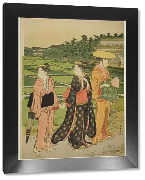 Three Women near Rice Paddies, c. 1780  /  1801. Creator: Katsukawa Shuncho
