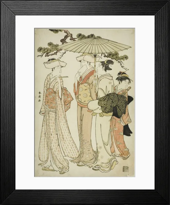 Framed Print : Out for a Walk, c. 1780 / 1801. Creator: Katsukawa Shuncho Framed Print : Out for a Walk, c. 1780 / 1801. Creator: Katsukawa Shuncho