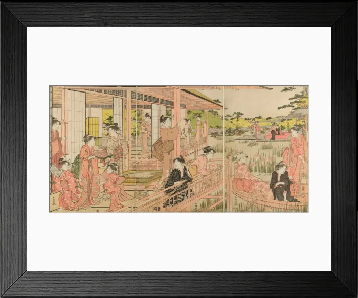 Framed Print : Iris Garden, c. 1781 / 89. Creator: Katsukawa Shuncho Framed Print : Iris Garden, c. 1781 / 89. Creator: Katsukawa Shuncho