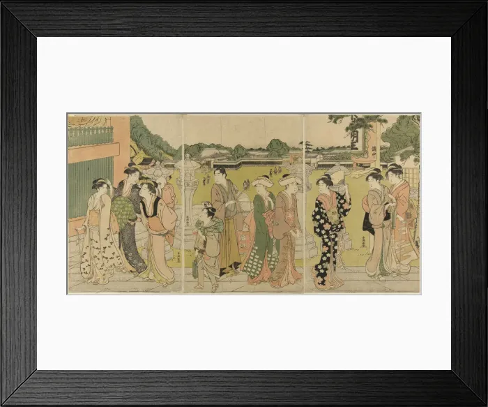 Framed Print : Visiting a temple dedicated to Fudo, c. 1780 / 1801. Creator: Katsukawa Shuncho Framed Print : Visiting a temple dedicated to Fudo, c. 1780 / 1801. Creator: Katsukawa Shuncho