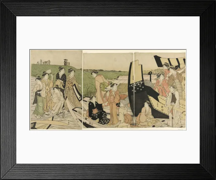 Framed Print : Pleasure Boats at a Landing, c. 1780 / 1801. Creator: Katsukawa Shuncho Framed Print : Pleasure Boats at a Landing, c. 1780 / 1801. Creator: Katsukawa Shuncho