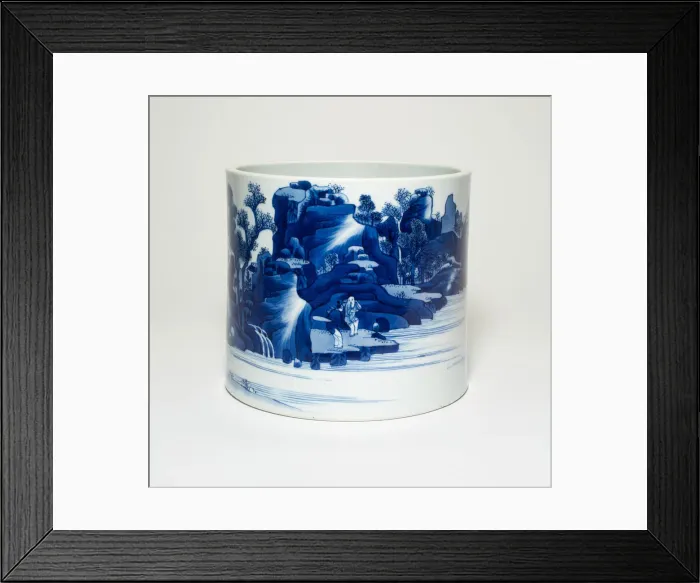 Framed Print : Cylindrical Jar with Figures in a Landscape, Qing dynasty (1644-1911) Framed Print : Cylindrical Jar with Figures in a Landscape, Qing dynasty (1644-1911)