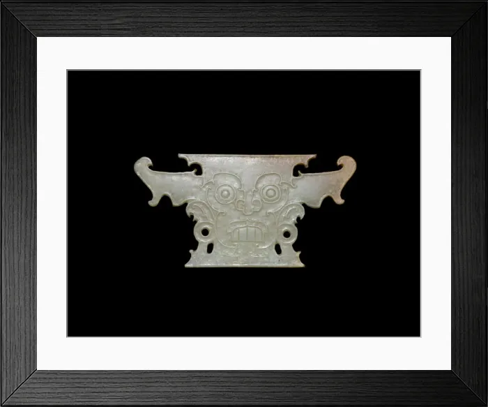 Framed Print : Plaque with Human Head, late Neolithic period, Shejiahe culture, c. 2500 / 2000 B. C Framed Print : Plaque with Human Head, late Neolithic period, Shejiahe culture, c. 2500 / 2000 B. C