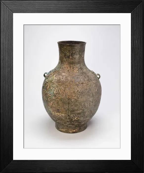Framed Print : Wine Jar (Hu), Eastern Zhou dynasty, Warring States period (480-221 B. C. ), c Framed Print : Wine Jar (Hu), Eastern Zhou dynasty, Warring States period (480-221 B. C. ), c