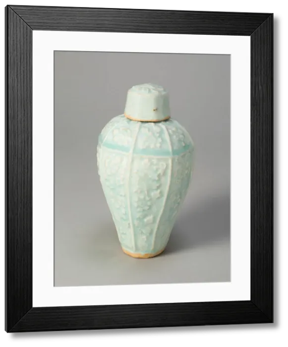 Framed Print : Covered Vase with Floral Scrolls, Song dynasty (960-1279). Creator: Unknown Framed Print : Covered Vase with Floral Scrolls, Song dynasty (960-1279). Creator: Unknown