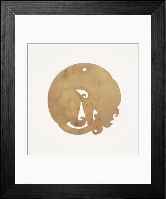 Framed Print : Coiled Animal Pendant, Eastern Zhou dynasty or Western Han dynasty 3rd / 2nd century B. C Framed Print : Coiled Animal Pendant, Eastern Zhou dynasty or Western Han dynasty 3rd / 2nd century B. C