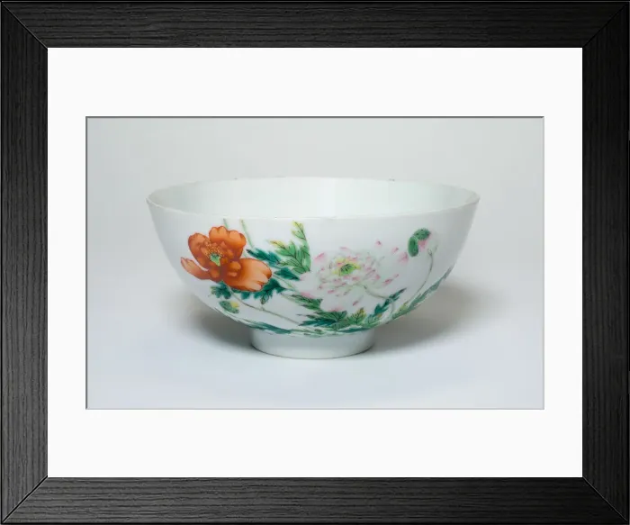 Framed Print : Bowl with Peony Flowers, Qing dynasty (1644-1911), Yongzheng reign mark and period Framed Print : Bowl with Peony Flowers, Qing dynasty (1644-1911), Yongzheng reign mark and period