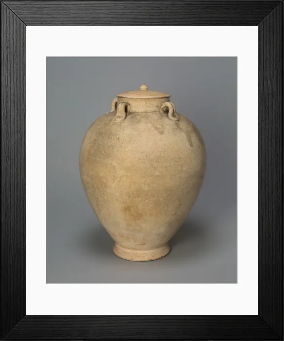 Framed Print : Covered Jar with Loop Handles, Tang dynasty (618-906), 8th century. Creator: Unknown