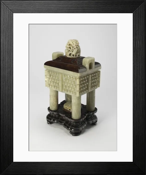 Framed Print : Censer in the Form of an Ancient Bronze Rectangular Cauldron (Fangding) Framed Print : Censer in the Form of an Ancient Bronze Rectangular Cauldron (Fangding)