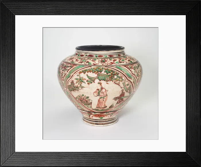 Framed Print : Jar with Figures in Garden Scenes, Ming dynasty (1368-1644). Creator: Unknown Framed Print : Jar with Figures in Garden Scenes, Ming dynasty (1368-1644). Creator: Unknown