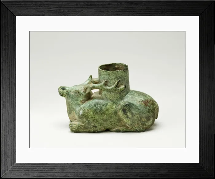 Framed Print : Recumbent Stag, Western Han dynasty (206 B. C. -A. D. 9). Creator: Unknown Framed Print : Recumbent Stag, Western Han dynasty (206 B. C. -A. D. 9). Creator: Unknown