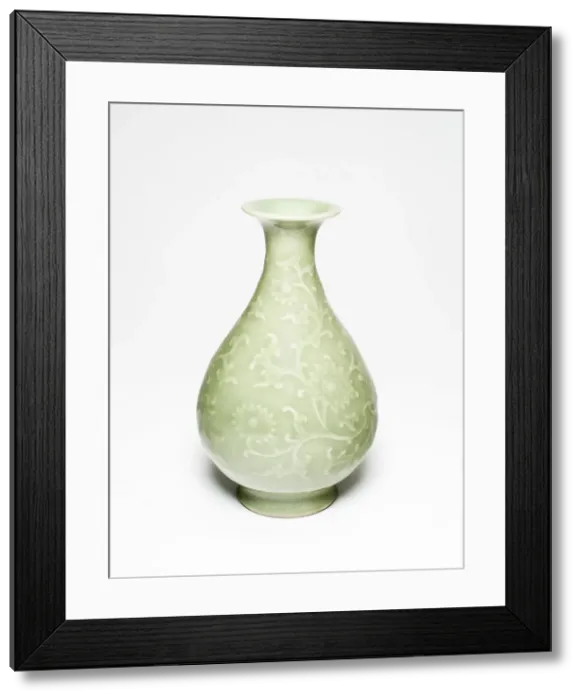 Framed Print : Pear-Shaped Vase with Floral Scrolls, Qing dynasty, Qianlong reign mark (1736-1795) Framed Print : Pear-Shaped Vase with Floral Scrolls, Qing dynasty, Qianlong reign mark (1736-1795)