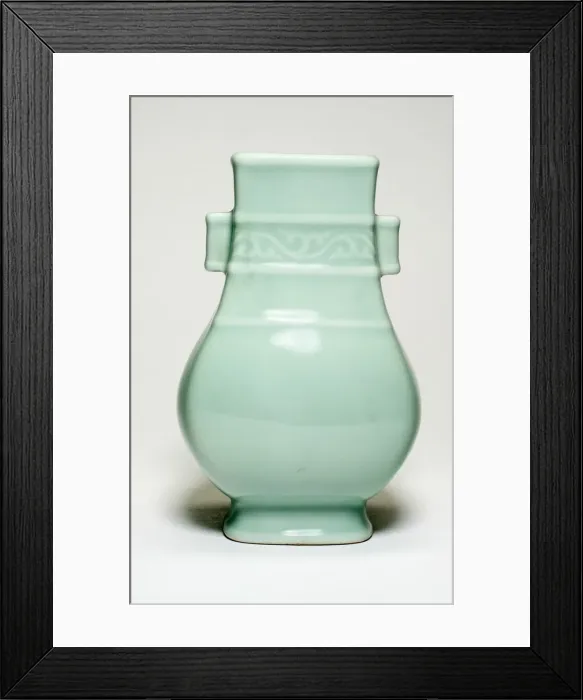 Framed Print : Vase in the Shape of an Archaic Bronze Vessel, Qing dynasty, Qianlong reign mark Framed Print : Vase in the Shape of an Archaic Bronze Vessel, Qing dynasty, Qianlong reign mark
