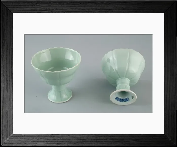 Framed Print : Lotus Stemcup, Qing dynasty (1644-1911), Qianlong reign mark and period (1736-1795) Framed Print : Lotus Stemcup, Qing dynasty (1644-1911), Qianlong reign mark and period (1736-1795)