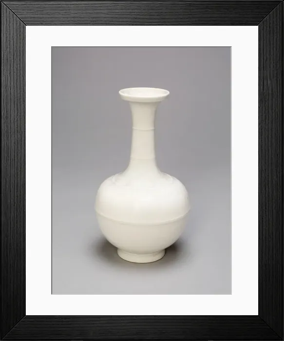 Framed Print : Bottle-Shaped Vase with Encircling Ribs, Ming dynasty or Qing dynasty, c Framed Print : Bottle-Shaped Vase with Encircling Ribs, Ming dynasty or Qing dynasty, c