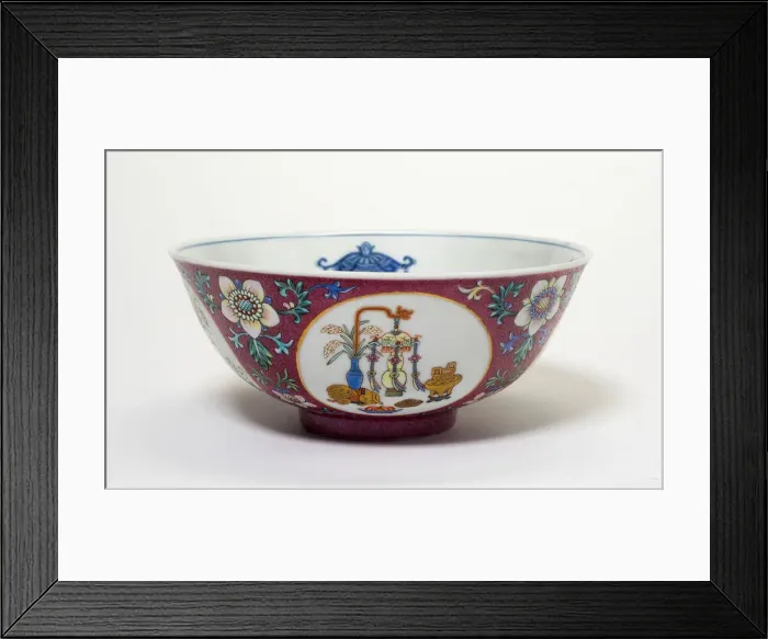 Framed Print : Bowl with Medallions of Archaistic and Auspicious Motifs, Qing dynasty Framed Print : Bowl with Medallions of Archaistic and Auspicious Motifs, Qing dynasty