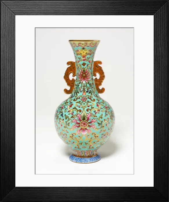 Framed Print : Vase with Dragon-Shaped Handles, Qing dynasty, Qianlong reign (1736-1795) Framed Print : Vase with Dragon-Shaped Handles, Qing dynasty, Qianlong reign (1736-1795)