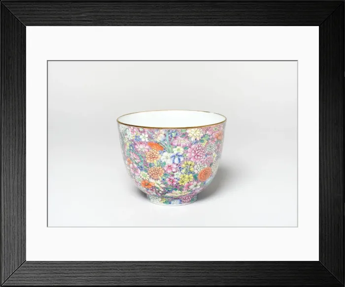Framed Print : Mille-Fleurs Flower Bowl, Qing dynasty (1644-1911), Jiaqing reign mark and period Framed Print : Mille-Fleurs Flower Bowl, Qing dynasty (1644-1911), Jiaqing reign mark and period