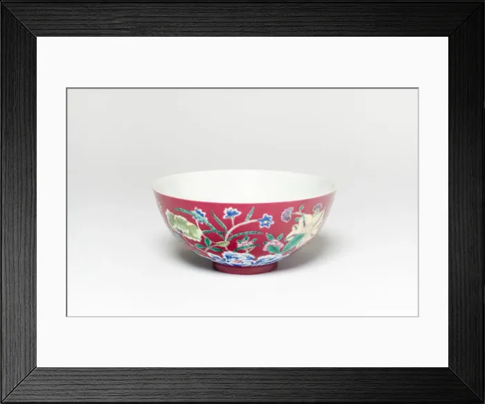 Framed Print : Ruby Red-Ground Famille-Rose Floral Bowl, Qing dynasty (1644-1911) Framed Print : Ruby Red-Ground Famille-Rose Floral Bowl, Qing dynasty (1644-1911)