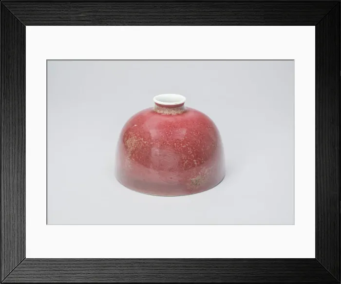 Framed Print : Peachbloom-glazed waterdropper (taibaizun), Qing dynasty, Kangxi reign (1662-1722) Framed Print : Peachbloom-glazed waterdropper (taibaizun), Qing dynasty, Kangxi reign (1662-1722)