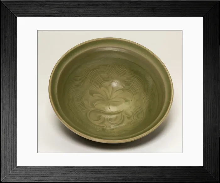 Framed Print : Bowl with Floral and Wave Pattern, Jin dynasty (1115-1234), 12th / 13th century Framed Print : Bowl with Floral and Wave Pattern, Jin dynasty (1115-1234), 12th / 13th century