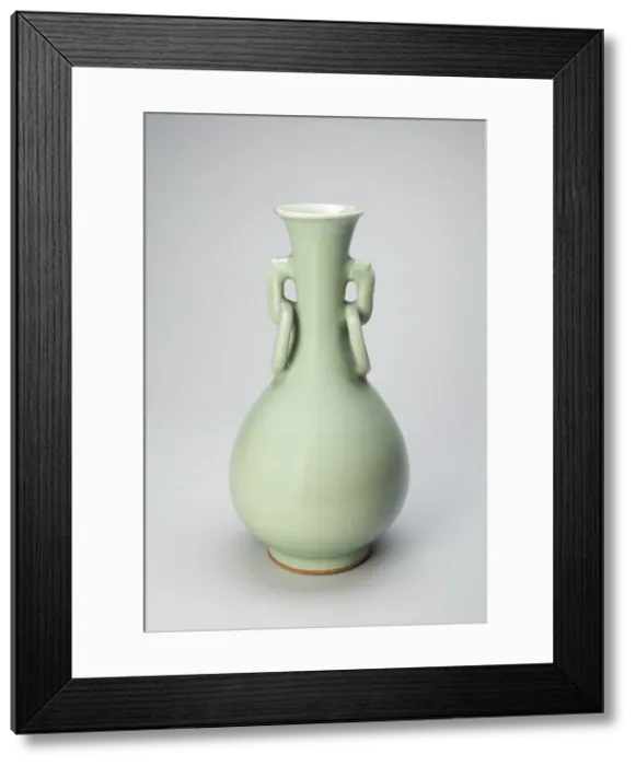Framed Print : Pear-Shaped Vase with Dragon-Head Ring Handles, Yuan dynasty (1279-1368), 14th century. Creator: Unknown Framed Print : Pear-Shaped Vase with Dragon-Head Ring Handles, Yuan dynasty (1279-1368), 14th century. Creator: Unknown