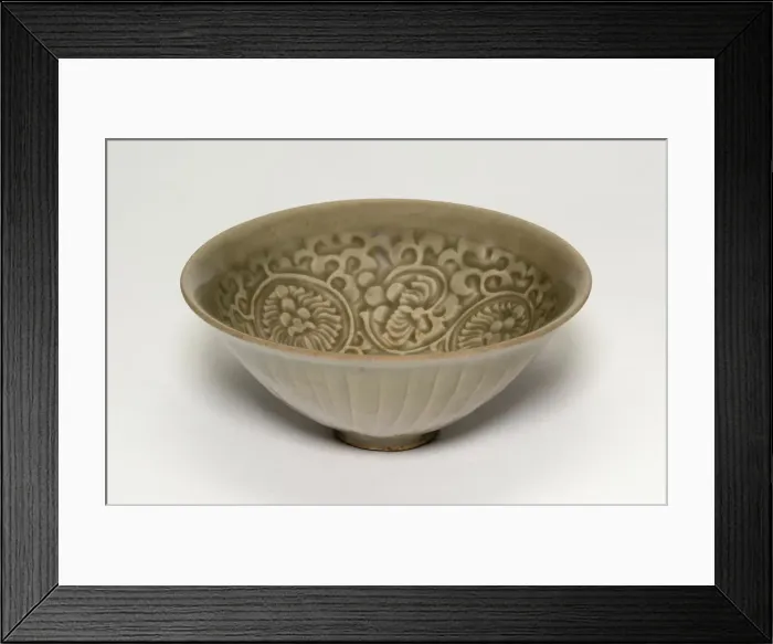 Framed Print : Bowl with Peonies, Song dynasty (960-1279). Creator: Unknown Framed Print : Bowl with Peonies, Song dynasty (960-1279). Creator: Unknown
