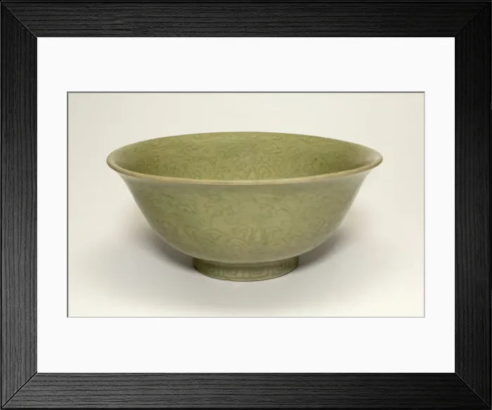 Framed Print : Bowl with Floral and Leaf Sprays, Ming dynasty (1368-1644). Creator: Unknown Framed Print : Bowl with Floral and Leaf Sprays, Ming dynasty (1368-1644). Creator: Unknown