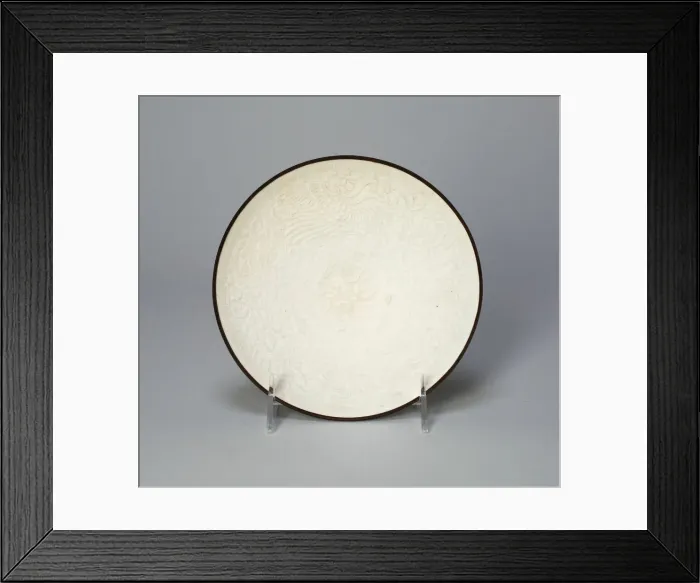 Framed Print : Dish with Peonies and Phoenixes, Song dynasty (960-1279). Creator: Unknown Framed Print : Dish with Peonies and Phoenixes, Song dynasty (960-1279). Creator: Unknown