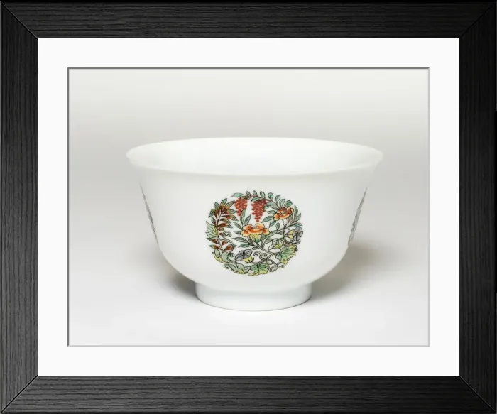 Framed Print : White-Glazed Bowl with Later Added Enamels, Qing dynasty, late Kangxi period Framed Print : White-Glazed Bowl with Later Added Enamels, Qing dynasty, late Kangxi period
